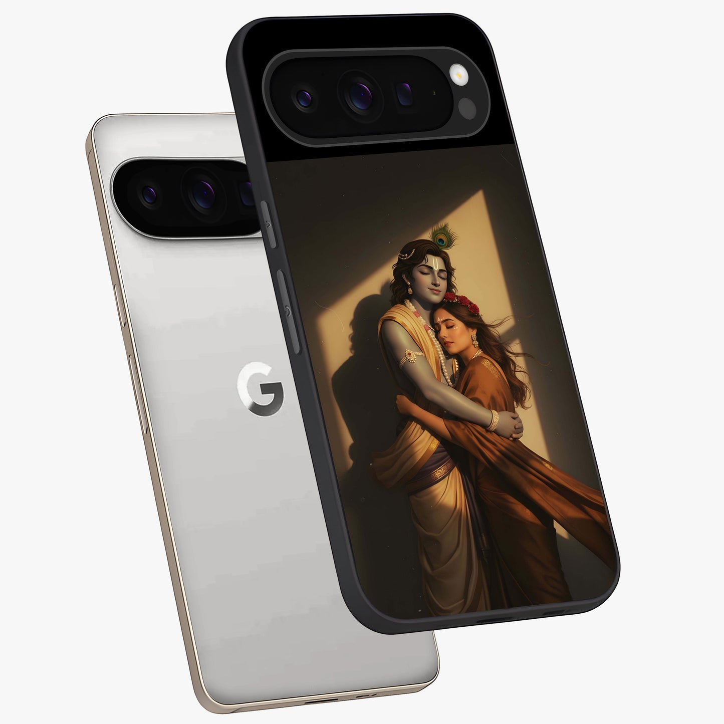 Divine Eternal Love Glass Case displayed in angled mockup highlighting elegant divine inspired design with peaceful aesthetic.