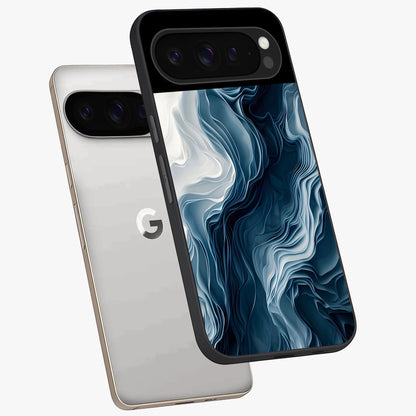Ethereal Paper Marble Glass Case displayed in angled mockup highlighting elegant marble pattern with modern aesthetic style.