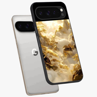 Gates Of Illumination Glass Case displayed in angled mockup highlighting radiant portal inspired design with fantasy aesthetic.
