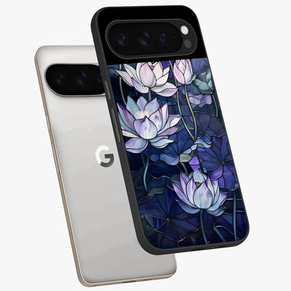Gloss Petal Rush Glass Case displayed in angled mockup highlighting vibrant petal design with elegant floral aesthetic.