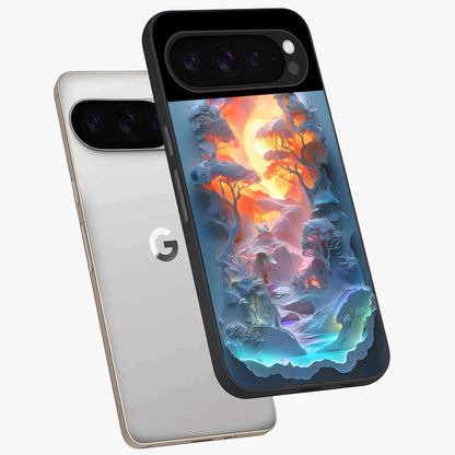Glow Forest Portal Glass Case displayed in angled mockup highlighting mystical forest design with magical glowing aesthetic.