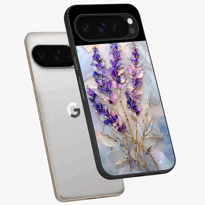 Lavender Dream Glow Glass Case displayed in angled mockup highlighting dreamy purple glow design with soft artistic style.