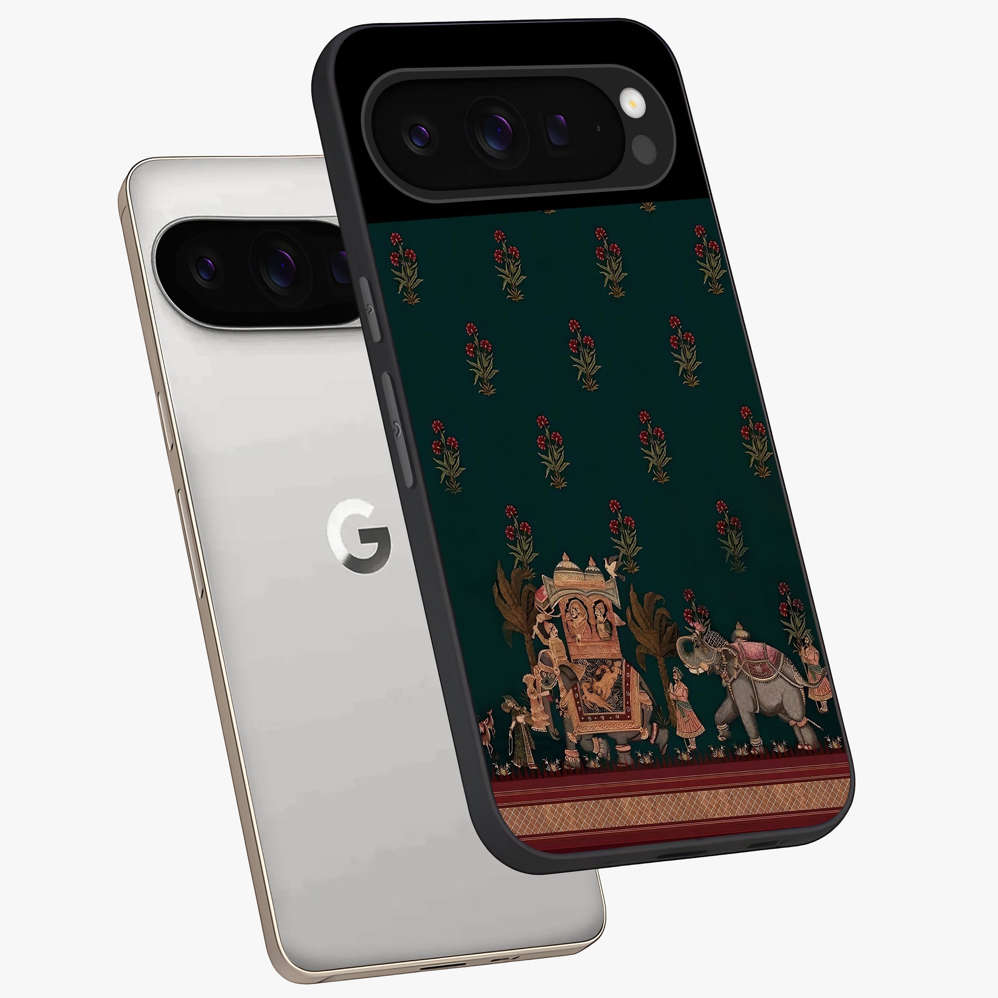 Macmerise Glass Case displayed in angled mockup highlighting trendy graphic design with sleek aesthetic style.