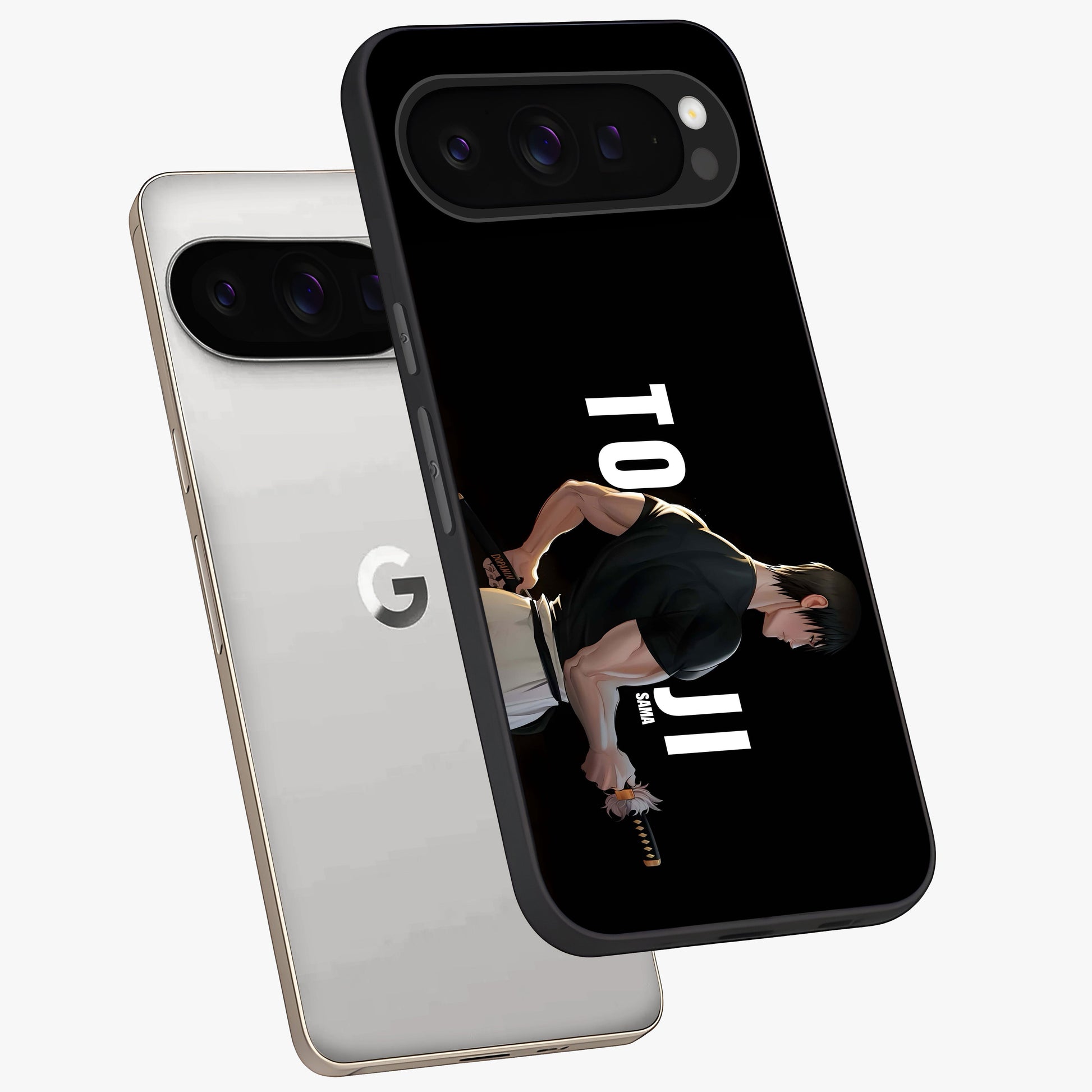 Midnight Blade Resolve Glass Case displayed in angled mockup highlighting powerful blade illustration with dramatic dark aesthetic.