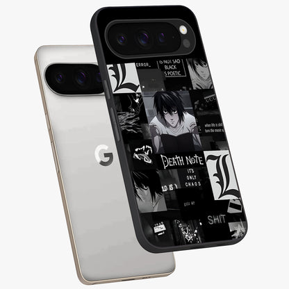 Midnight Chaos Mind Glass Case displayed in angled mockup highlighting chaotic artistic design with dramatic midnight aesthetic.