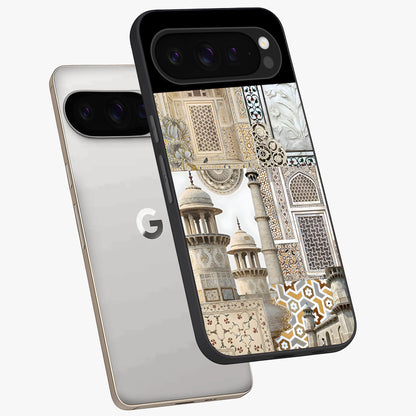 Mughal Marble Legacy Glass Case displayed in angled mockup highlighting elegant heritage marble artwork with royal aesthetic.