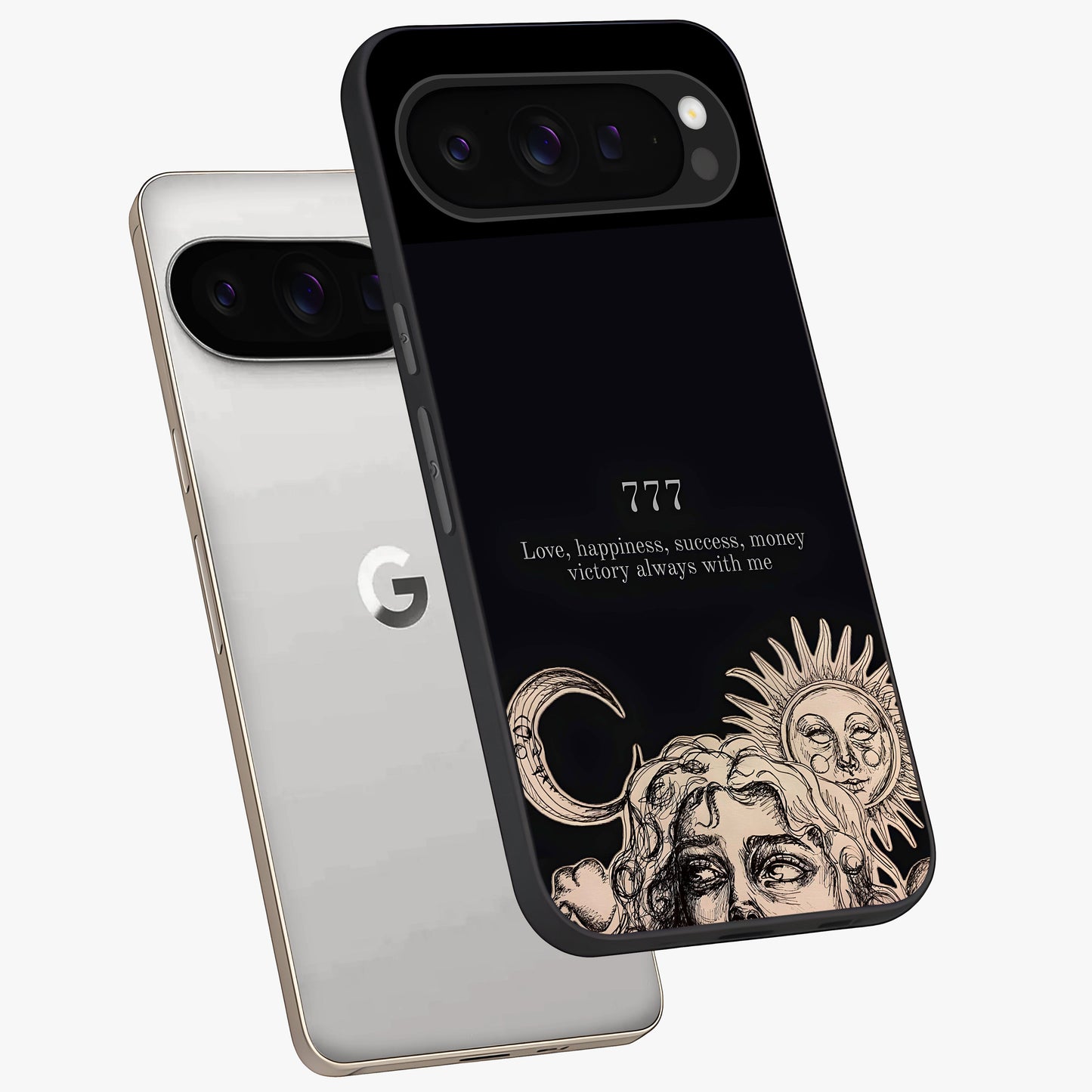 Mystic Victory Aura Glass Case displayed in angled mockup highlighting energetic aura design with bold mystical aesthetic.