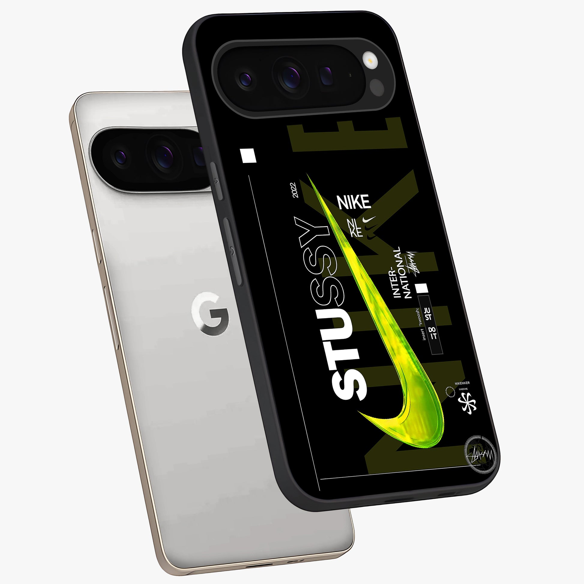 Neon Street Edition Glass Case displayed in angled mockup highlighting vibrant urban design with bold street aesthetic.