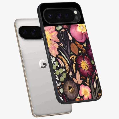 Petal Dream Tapestry Glass Case displayed in angled mockup highlighting decorative petal pattern with elegant botanical aesthetic.