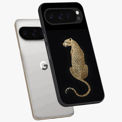 Regal Leopard Glass Case displayed in angled mockup highlighting powerful animal illustration with stylish wild aesthetic.