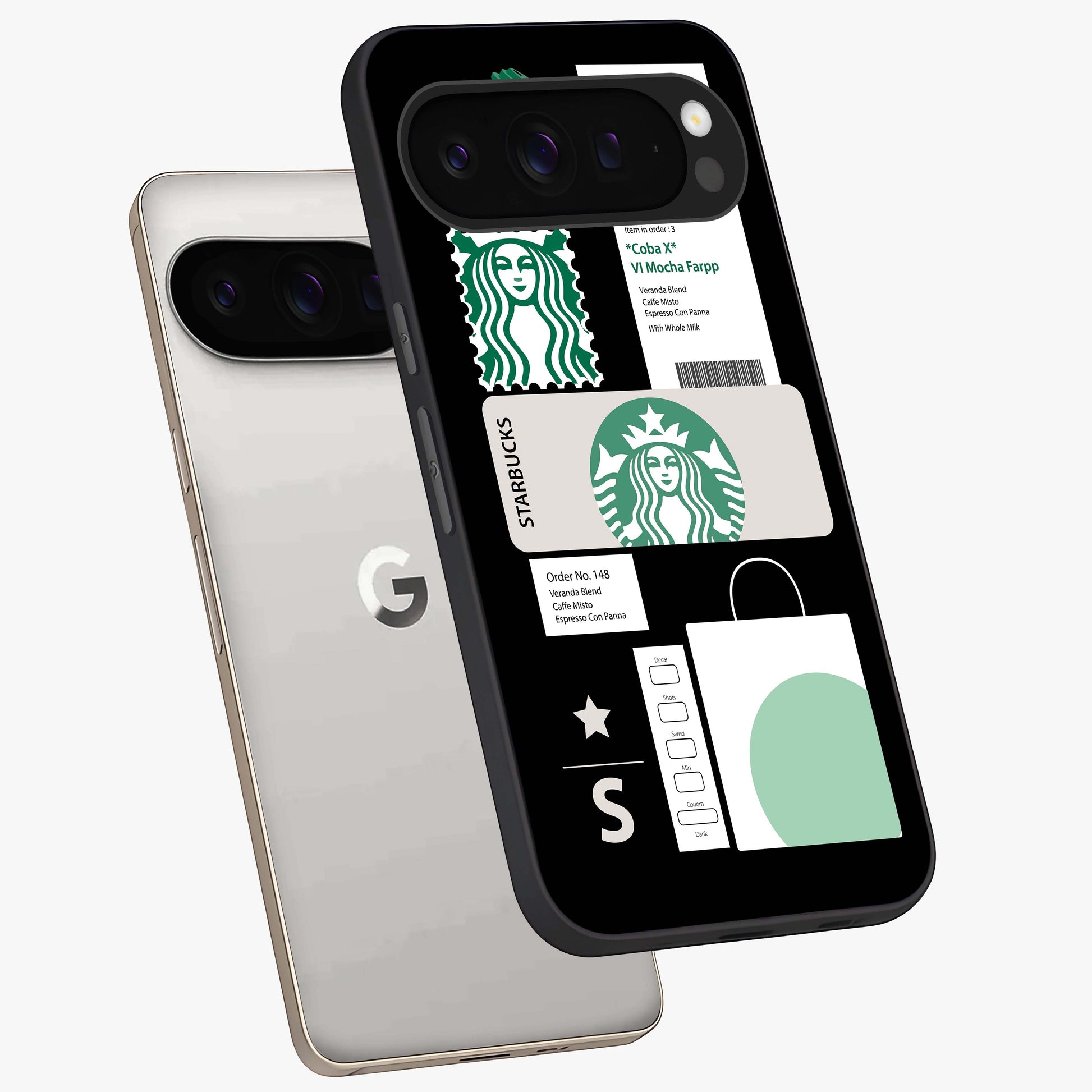 Starbucks Mocha Glass Case displayed in angled mockup highlighting stylish mocha themed design with cozy café aesthetic.