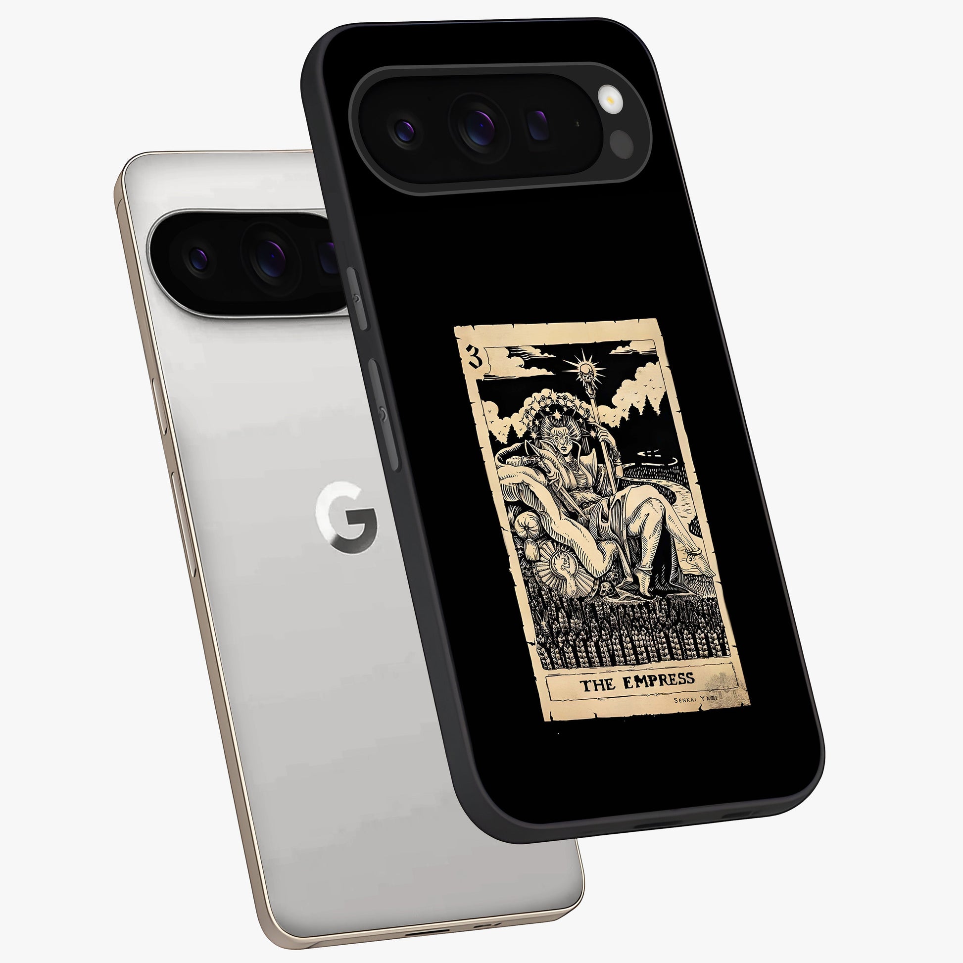 The Empress Glass Case displayed in angled mockup highlighting elegant royal design with majestic aesthetic style.