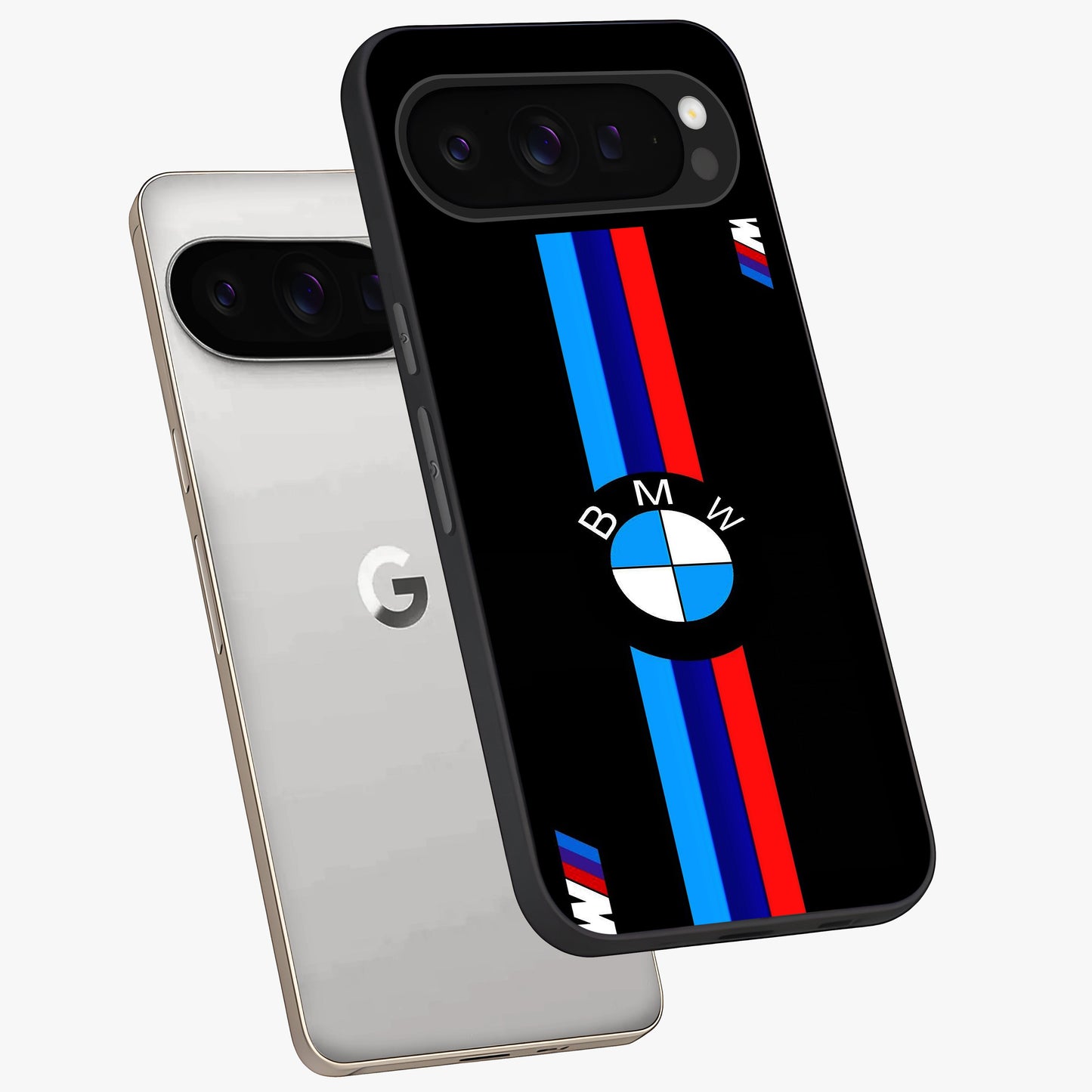 Turbo BMW Beast Glass Case displayed in angled mockup highlighting sleek racing car design with bold automotive aesthetic.
