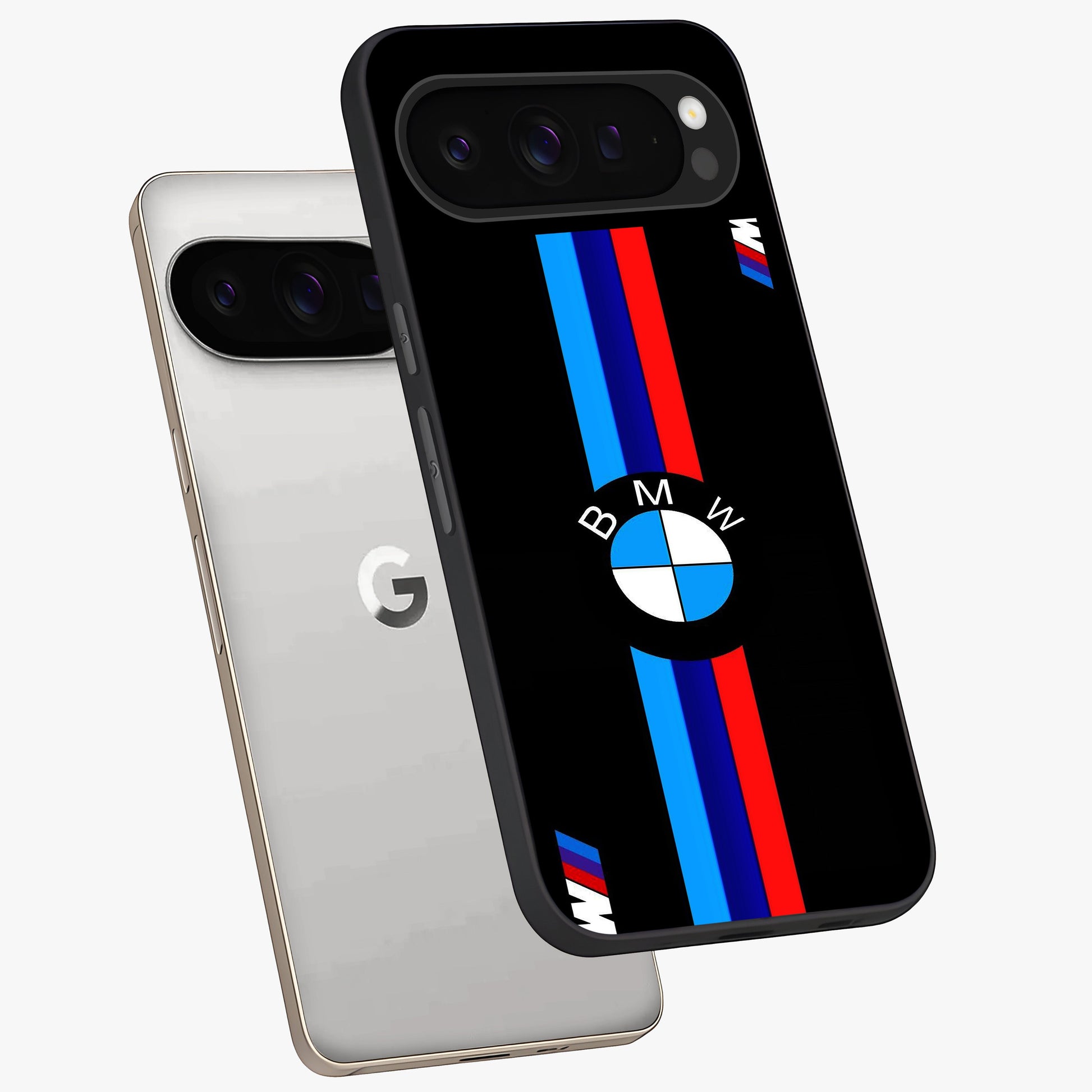 Turbo BMW Beast Glass Case displayed in angled mockup highlighting sleek racing car design with bold automotive aesthetic.