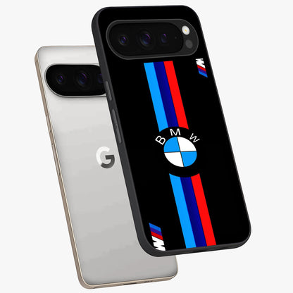 Turbo BMW Beast Glass Case displayed in angled mockup highlighting sleek racing car design with bold automotive aesthetic.