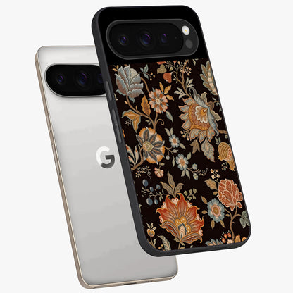 Vintage Floral Dream Glass Case displayed in angled mockup highlighting elegant vintage flower design with soft aesthetic style.