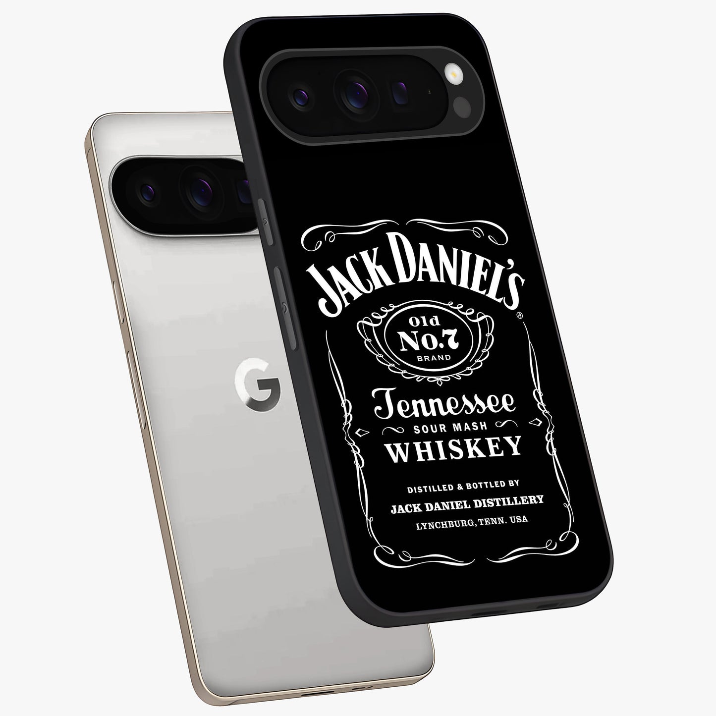 Vintage Whiskey Heritage Glass Case displayed in angled mockup highlighting retro beverage themed design with heritage aesthetic.