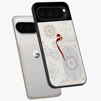 White Aesthetic Bow Glass Case displayed in angled mockup highlighting clean bow design with soft aesthetic style.