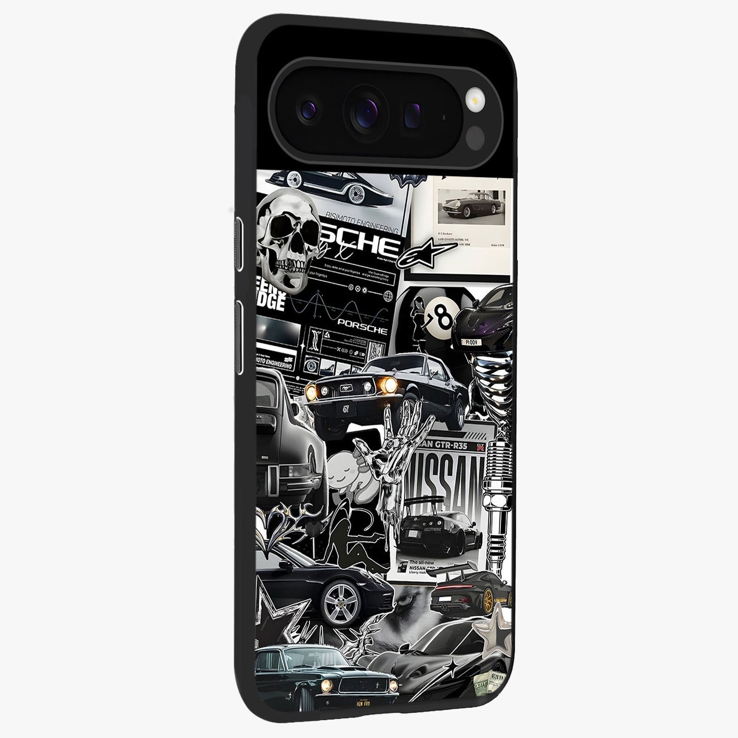 Aesthetic Dark Love Glass Case upright view showcasing dramatic romantic artwork with modern aesthetic style.