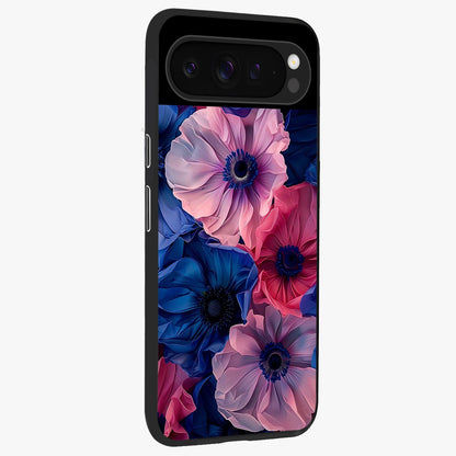 Flower Paper Art Pattern Glass Case upright view showcasing decorative paper floral artwork with creative craft style.