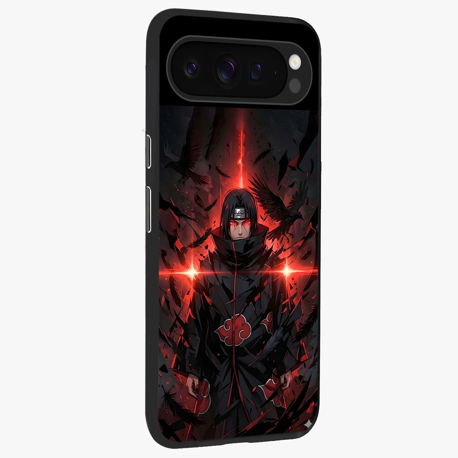 Focused Blade Discipline Glass Case upright view showcasing strong typography statement with sleek motivational theme.