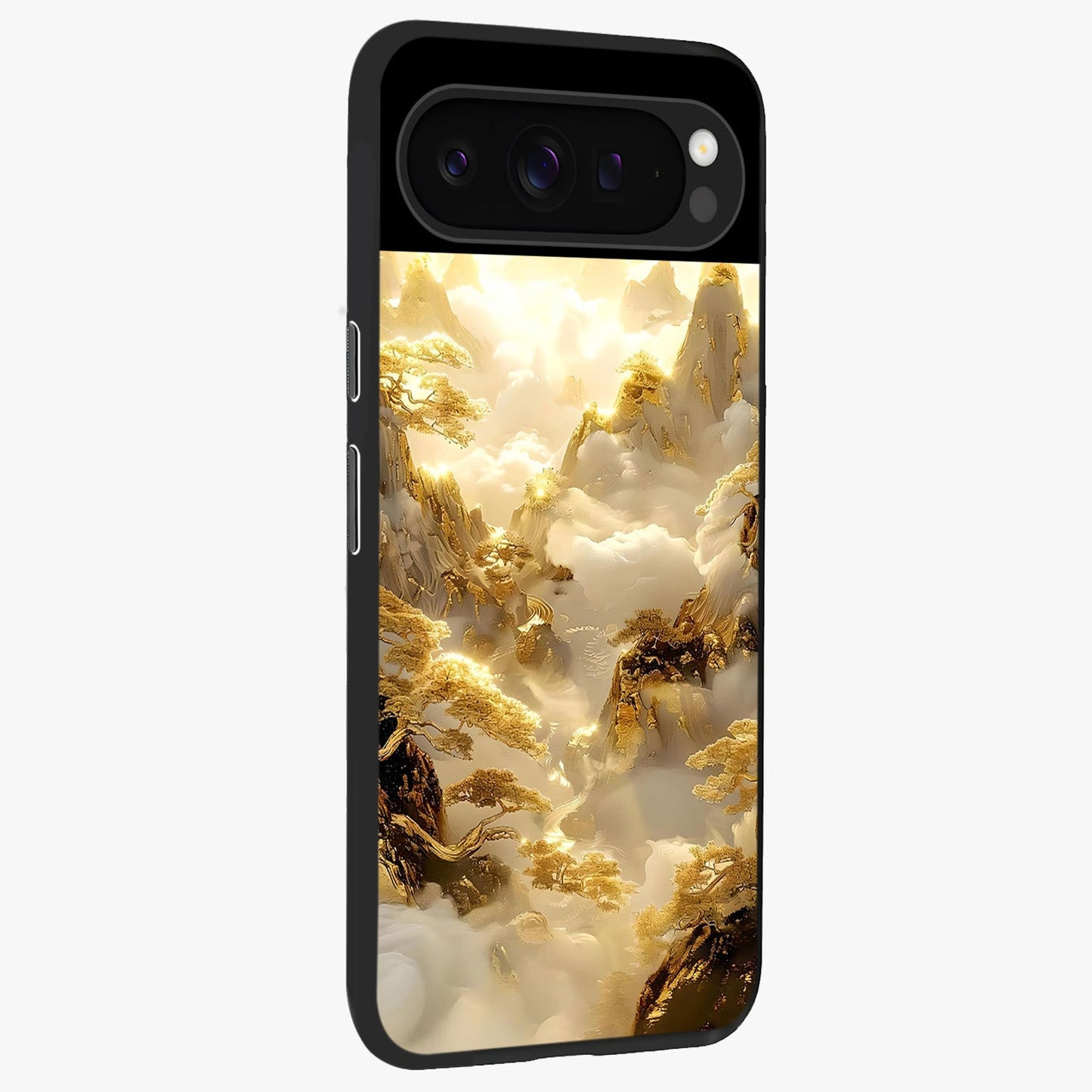 Gates Of Illumination Glass Case upright view showcasing glowing gateway artwork with mystical celestial theme.