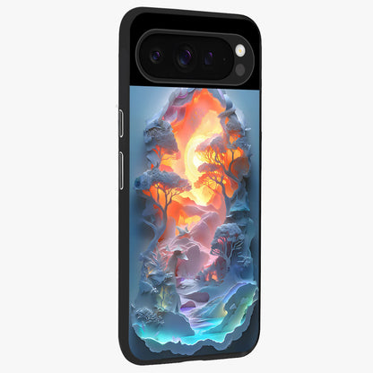 Glow Forest Portal Glass Case upright view showcasing enchanted forest portal artwork with fantasy nature theme.