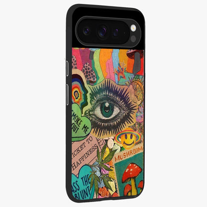 Mystic Eye Wonderland Glass Case upright view showcasing symbolic eye artwork with mysterious fantasy theme.