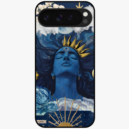 Aesthetic Lord Shiva Glass Case showing flat back view with divine Shiva artwork and glossy glass finish.