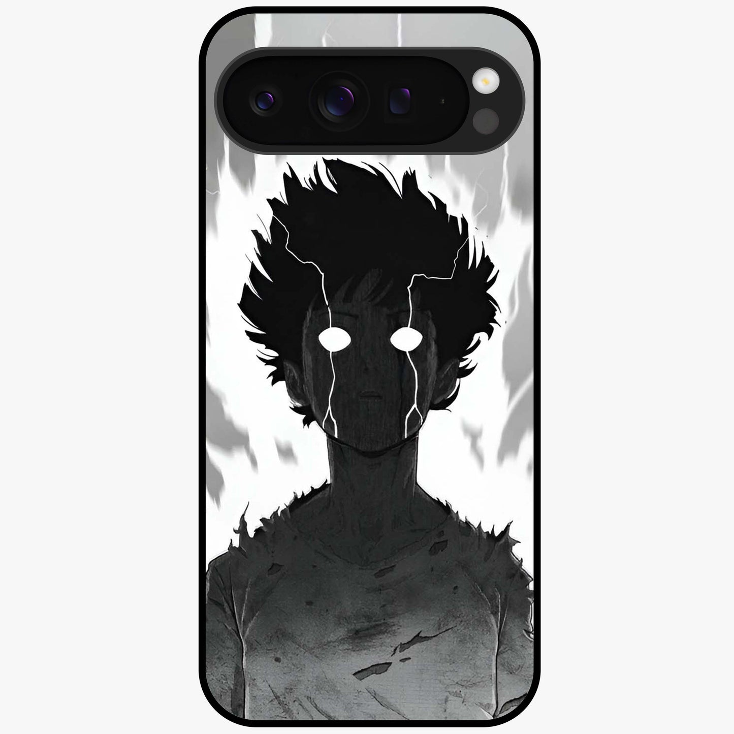 Awakened Inner Rage Glass Case showing flat back view with intense artistic artwork and glossy glass finish.