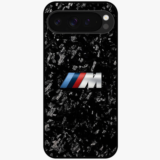 Carbon Speed Mark Glass Case showing flat back view with sporty carbon pattern artwork and glossy glass finish.