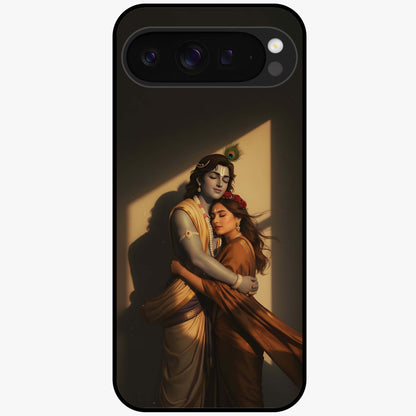 Divine Eternal Love Glass Case showing flat back view with spiritual love themed artwork and glossy glass finish.