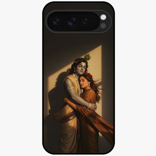 Divine Eternal Love Glass Case showing flat back view with spiritual love themed artwork and glossy glass finish.