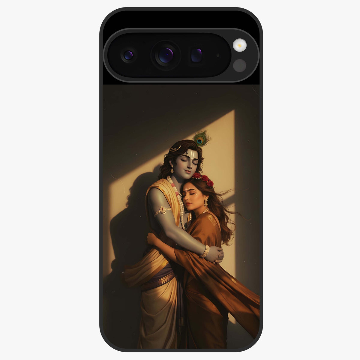 Divine Eternal Love Glass Case showing flat back view with spiritual love themed artwork and glossy glass finish.