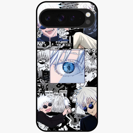 Infinity Sorcerer Chaos Glass Case showing flat back view with mystical sorcerer themed artwork and glossy glass finish.