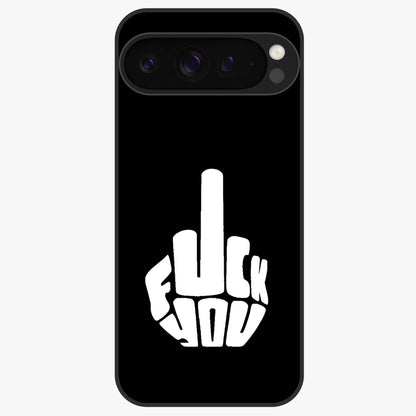 Rebel Mode On Glass Case showing flat back view with bold rebellious typography artwork and glossy glass finish.