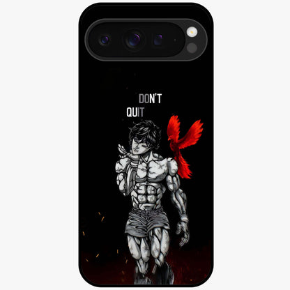 Rise Beyond Limits Glass Case showing flat back view with motivational typography artwork and glossy glass finish.
