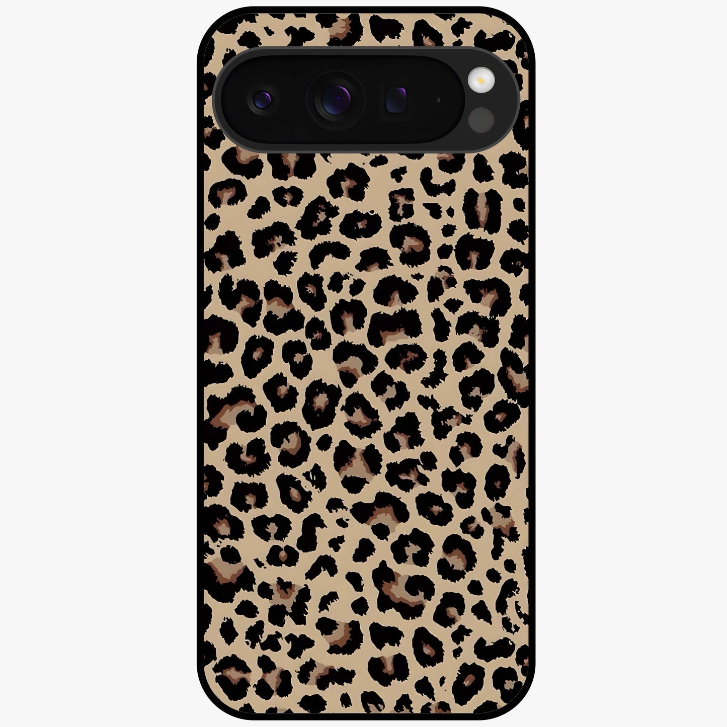 Savage Chic Pattern Glass Case showing flat back view with stylish patterned artwork and glossy glass finish.
