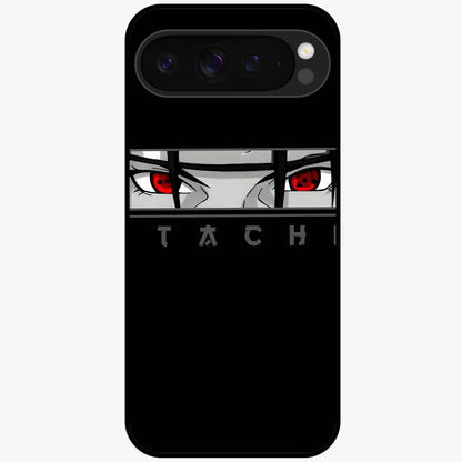 Scarlet Gaze Dominance Glass Case showing flat back view with striking red themed artwork and glossy glass finish.