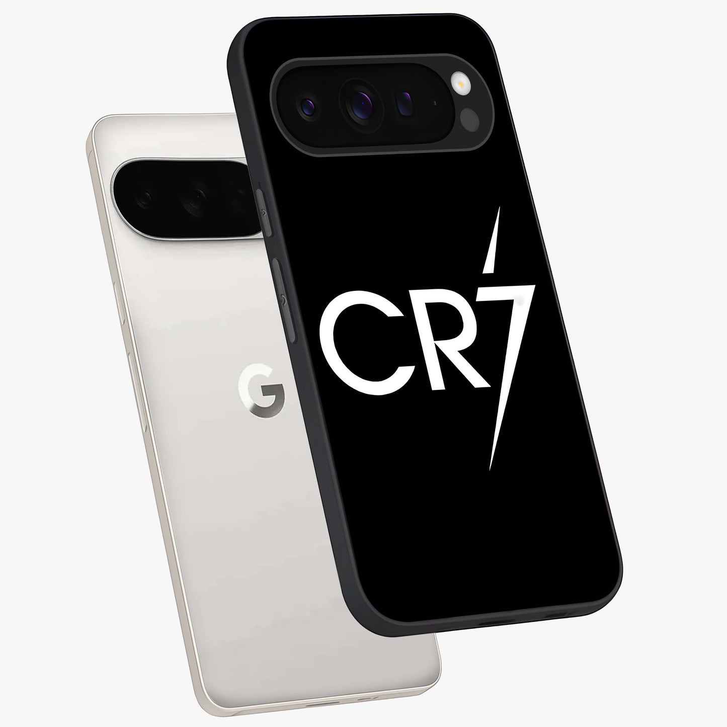 Cr7 Elite Strike Glass Case displayed in angled mockup highlighting powerful sports graphic with bold athletic theme.