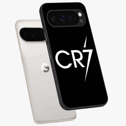 Cr7 Elite Strike Glass Case displayed in angled mockup highlighting powerful sports graphic with bold athletic theme.