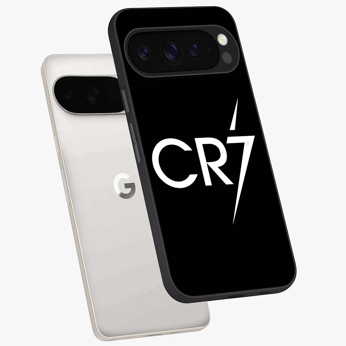 Cr7 Elite Strike Glass Case displayed in angled mockup highlighting powerful sports graphic with bold athletic theme.