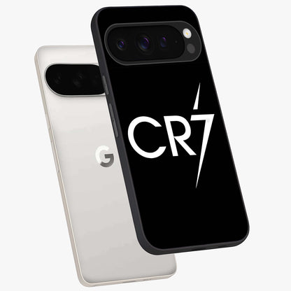 Cr7 Elite Strike Glass Case displayed in angled mockup highlighting powerful sports graphic with bold athletic theme.