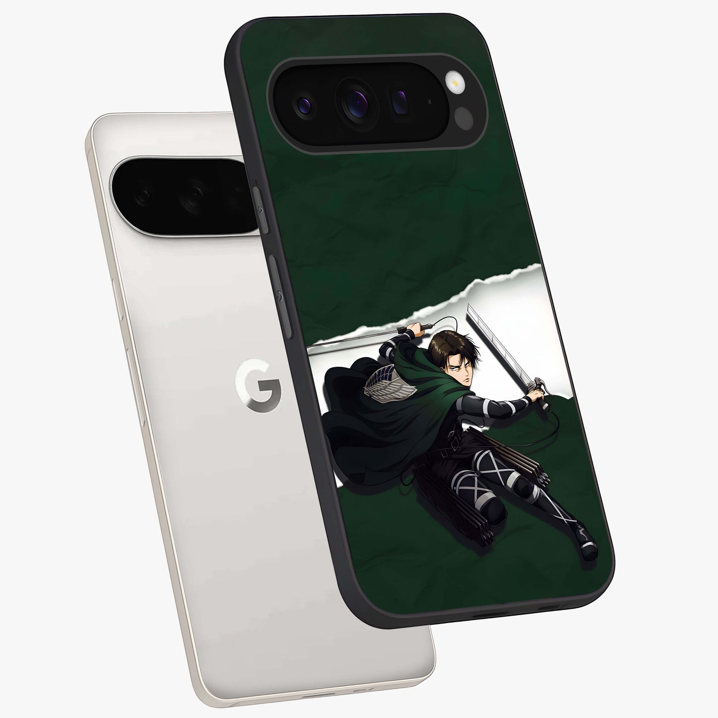 Emerald War Vanguard Glass Case displayed in angled mockup highlighting intense battle inspired design with emerald tone aesthetic.