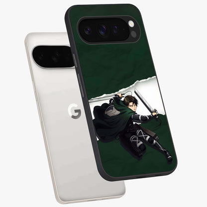 Emerald War Vanguard Glass Case displayed in angled mockup highlighting intense battle inspired design with emerald tone aesthetic.