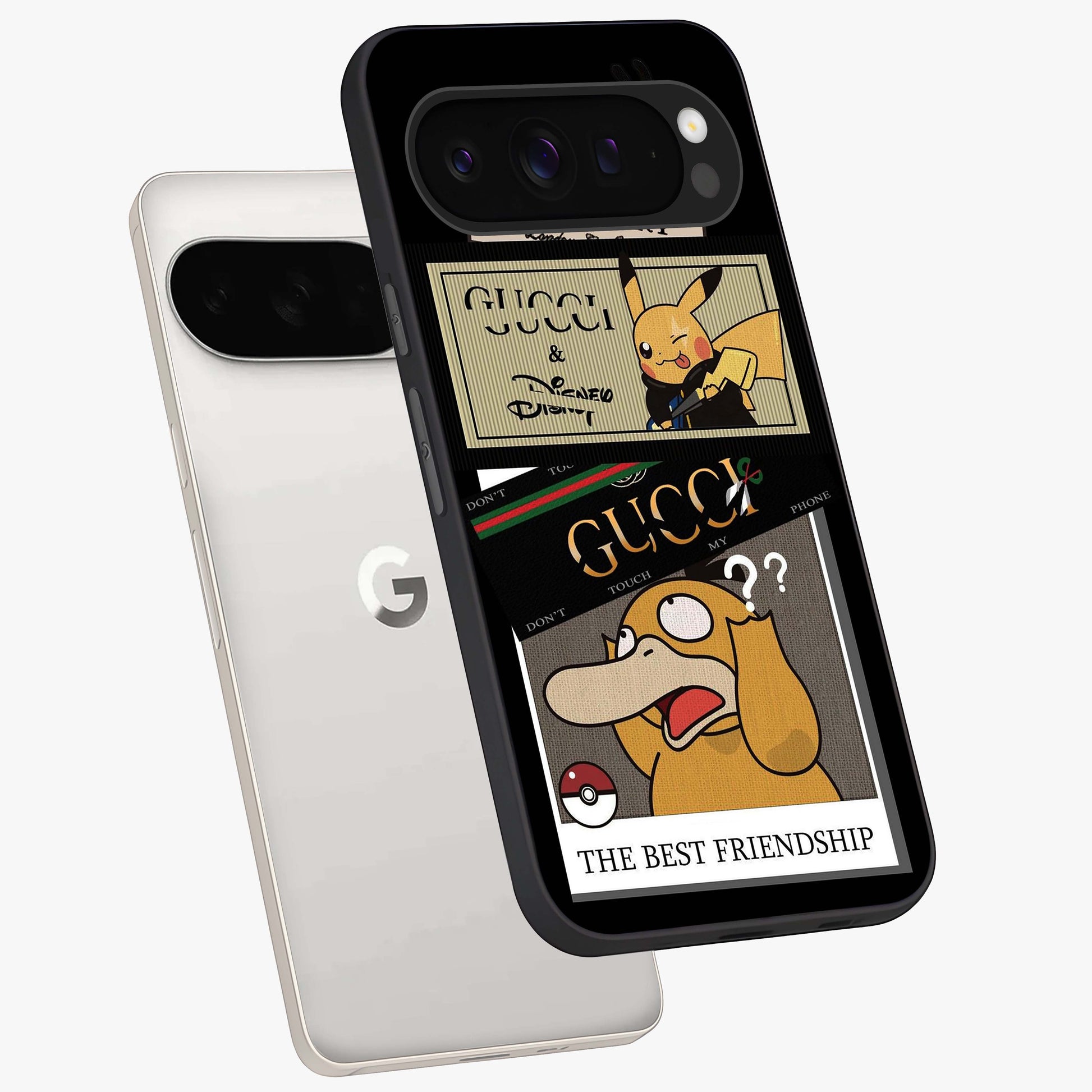 Gucci Play Mashup Glass Case displayed in angled mockup highlighting stylish fashion mashup design with bold aesthetic.