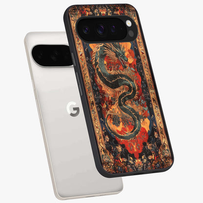 Inferno Dragon Soul Glass Case displayed in angled mockup highlighting powerful dragon illustration with inferno aesthetic.