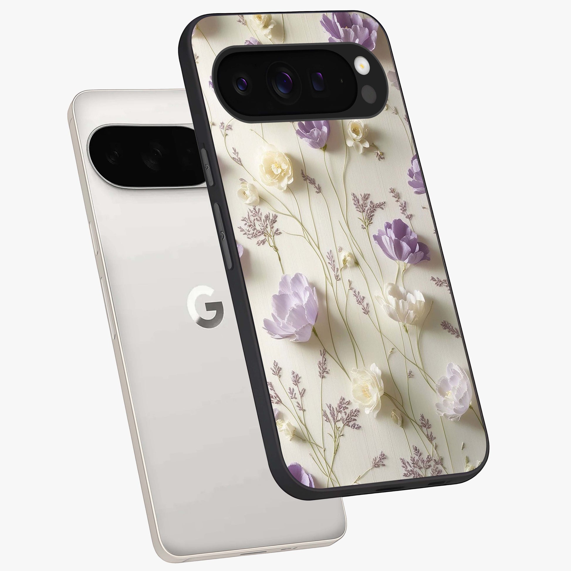 Lilac Breeze Harmony Glass Case displayed in angled mockup highlighting calm lilac breeze design with soothing aesthetic style.