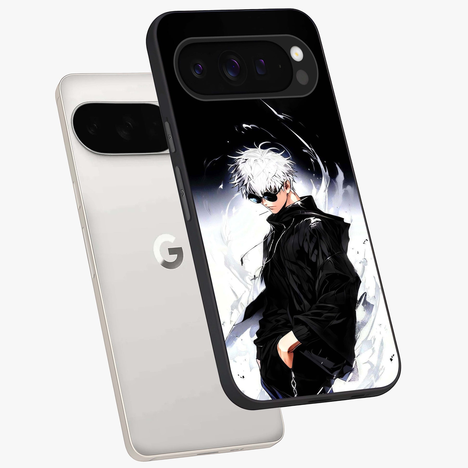 Limitless Shadow King Glass Case displayed in angled mockup highlighting dramatic dark hero design with intense aesthetic.