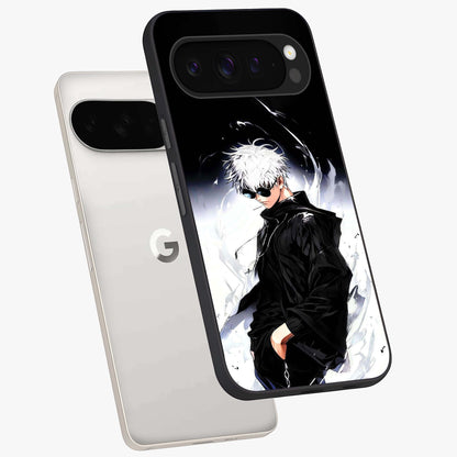 Limitless Shadow King Glass Case displayed in angled mockup highlighting dramatic dark hero design with intense aesthetic.